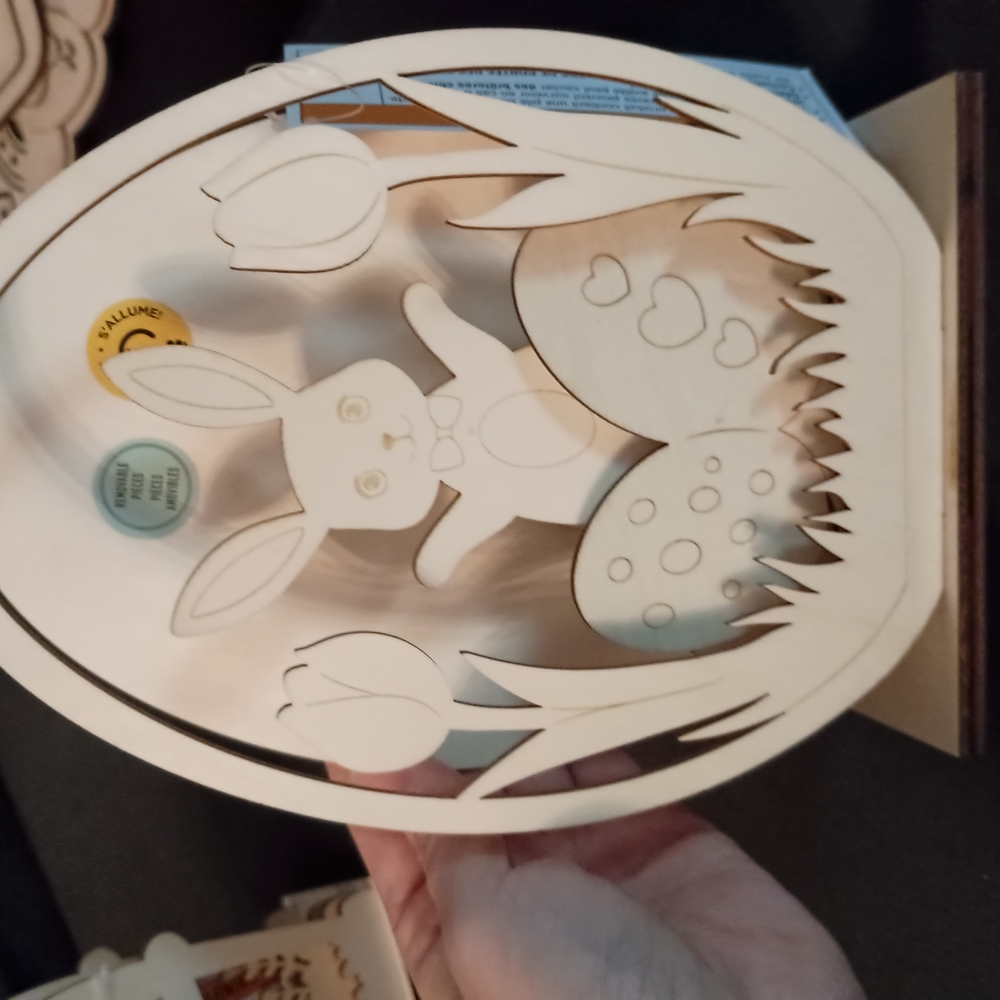 Wooden Easter Bunny Decor